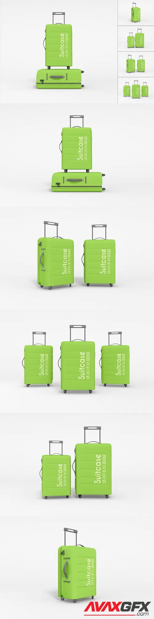 Travel Suitcase Psd Mockup Set