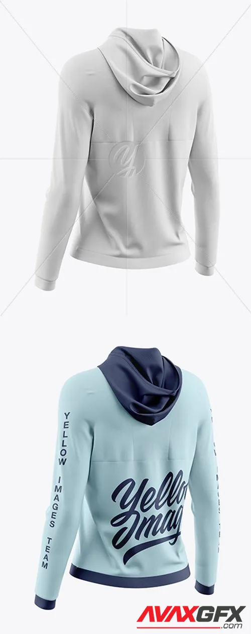 Womens Half-Zip Hoodie Mockup 53999