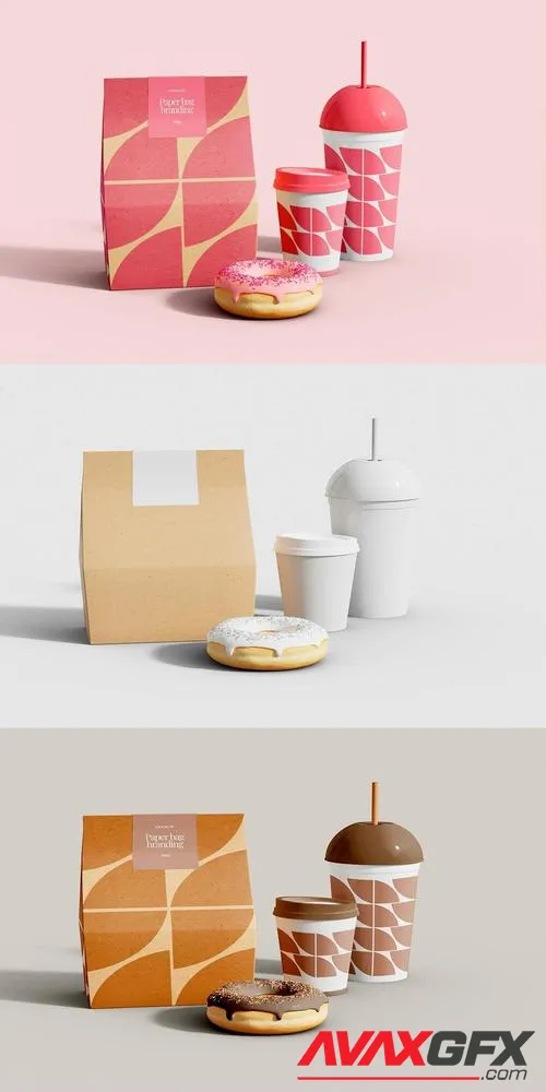 Delivery Paper Bags Mockup