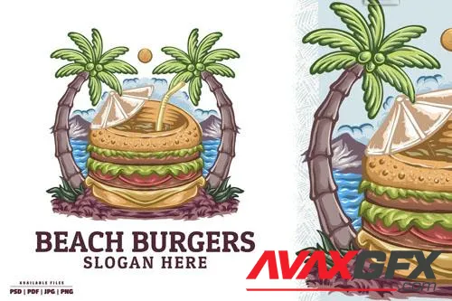 Beach Burgers Logo Designs