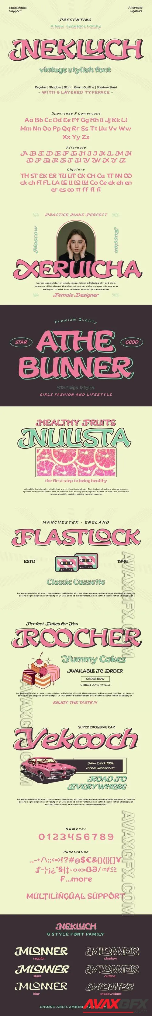 Nekluch - Vintage Display Font