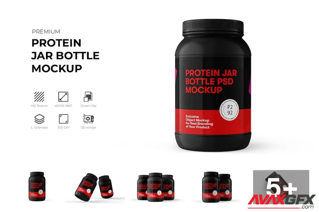 Protein Jar Bottle Mockup