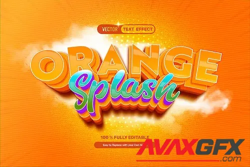 3D Orange Splash Duo Vector Text Effect - AFQBBGG