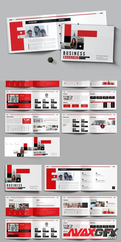 Business Magazine Landscape Layout 5E9RFW2