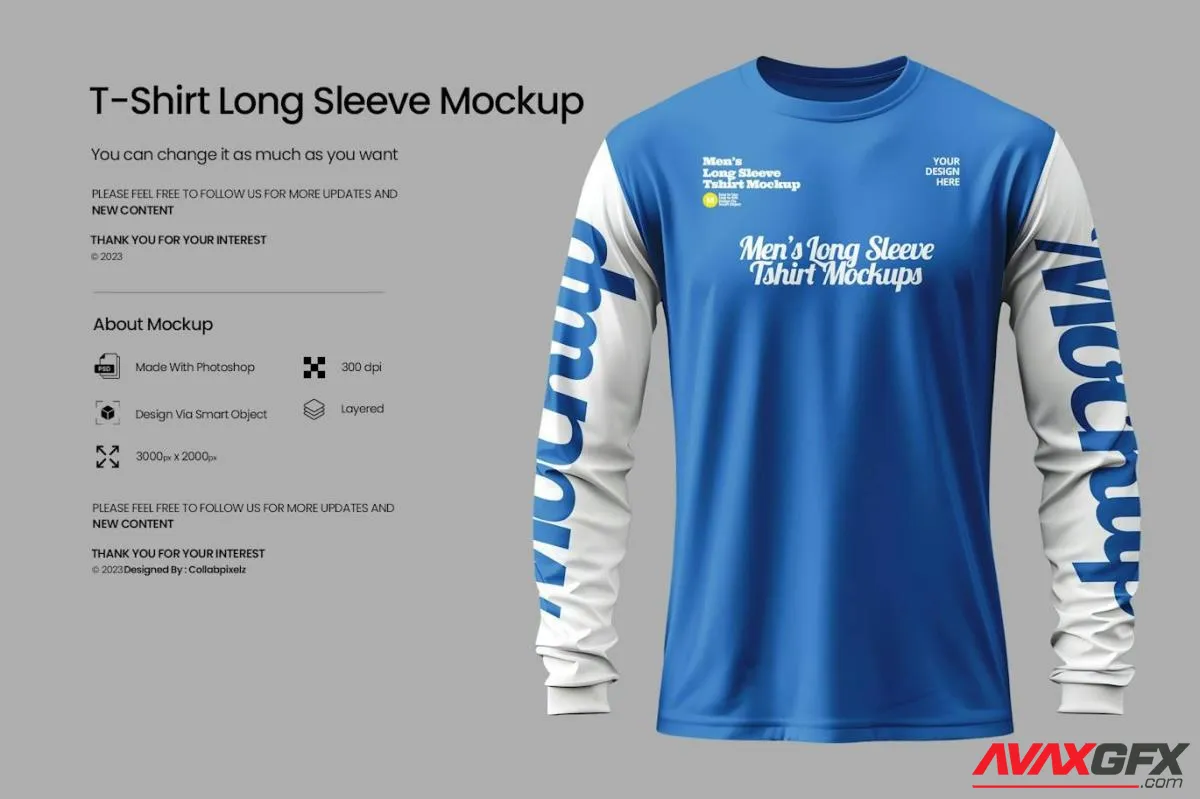 T-Shirt Long Sleeve Mockup Q4Q2N6Z