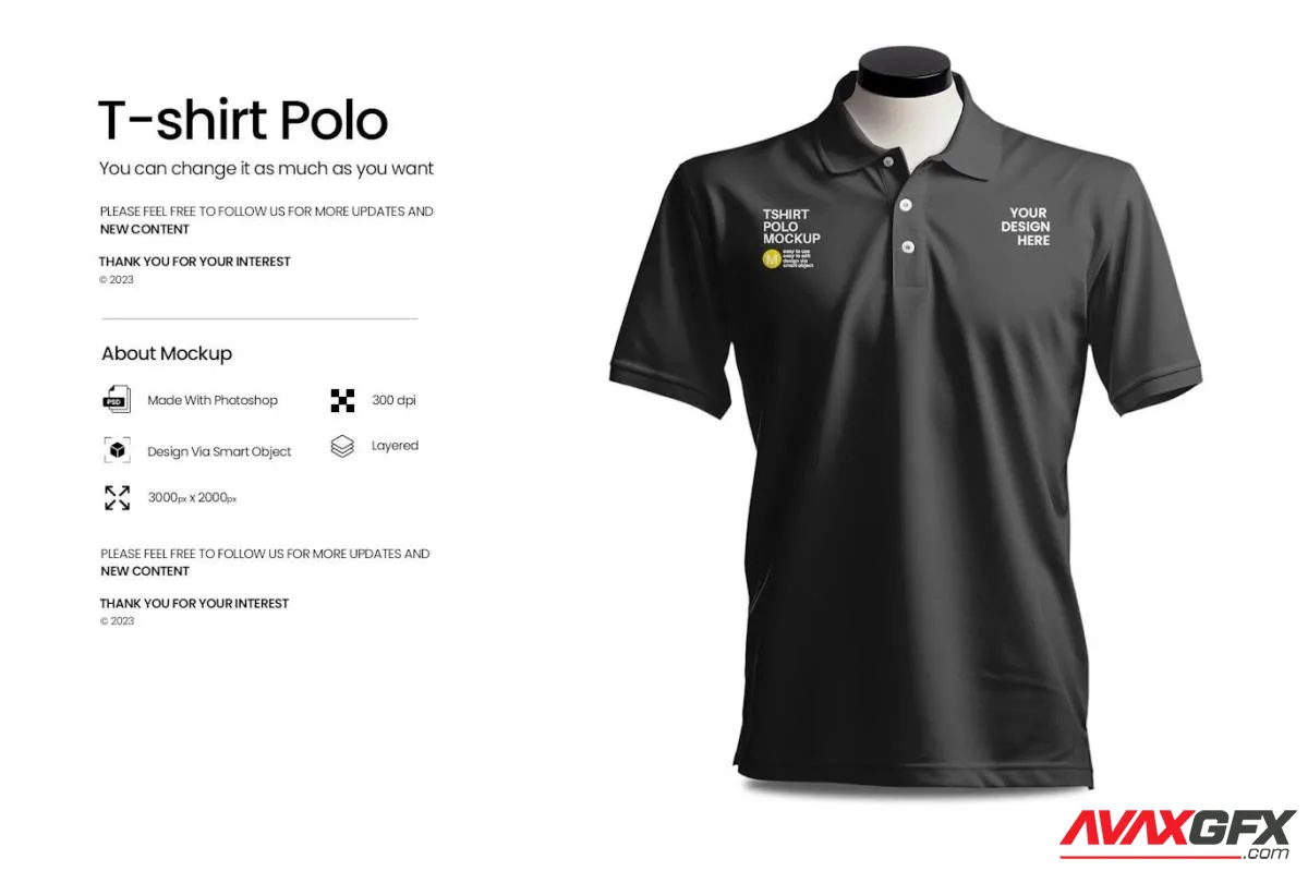 T-shirt Polo Mockup On Mannequin 9L6RFW7