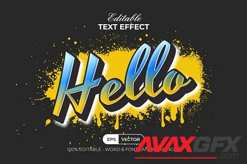 Hello Text Effect Graffiti Style - 91886276
