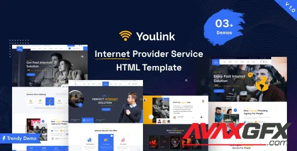 Youlink - Broadband & Internet Services HTML5 Template + RTL 45588568