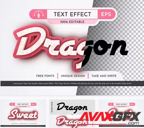 Dragon Fruit - Editable Text Effect - 91621866