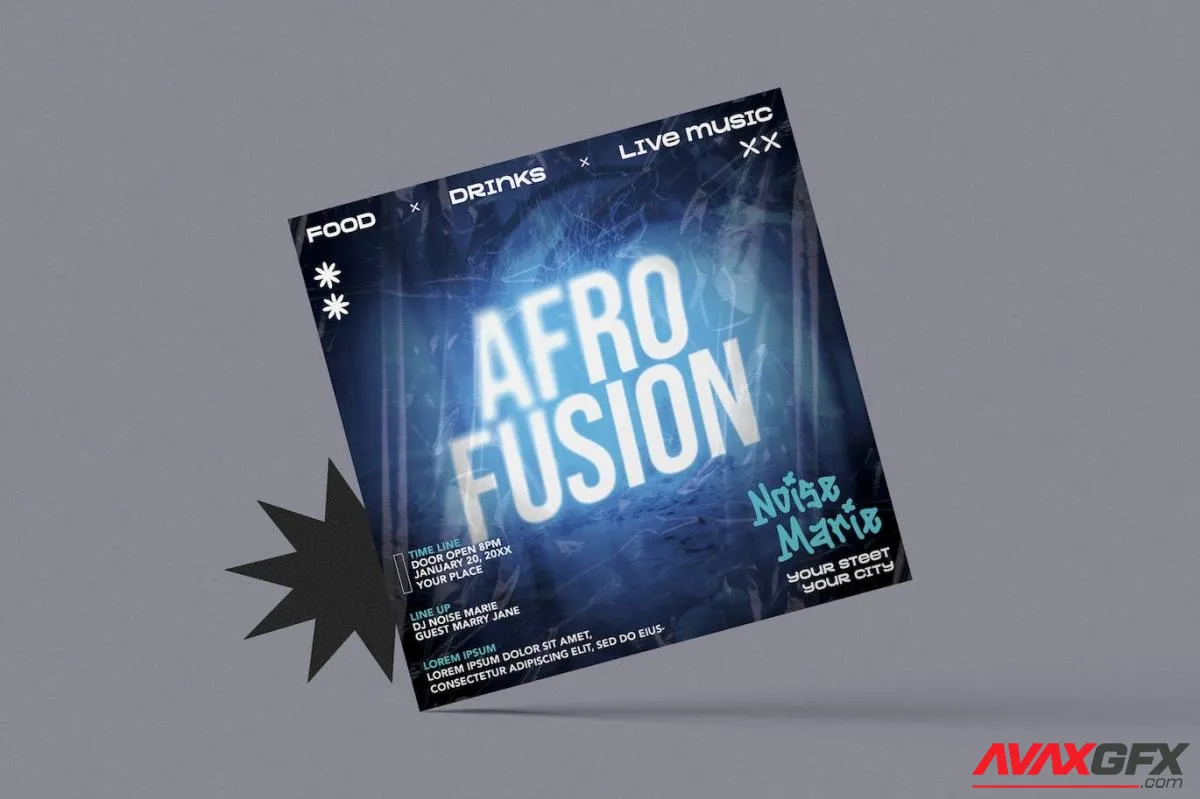 Afro Fusion Party Flyer BJ6R37Z