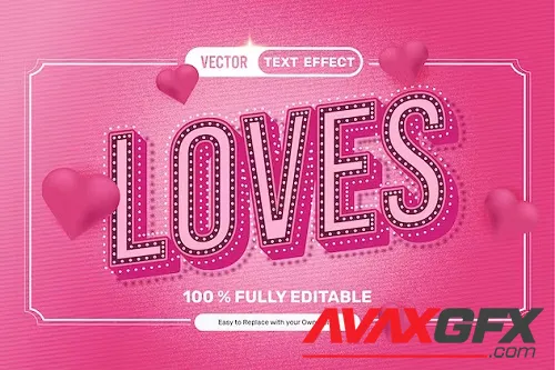 Pink Loves Vector Text Effect - SRX255L