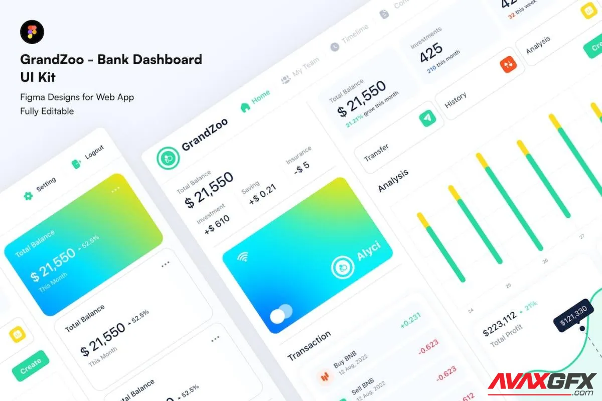GrandZoo - Bank Dashboard UI Kit