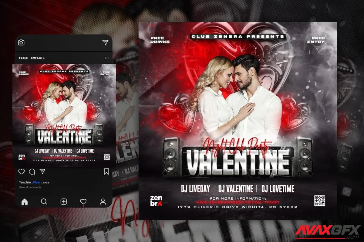 Valentines Day Party Flyer Template 6