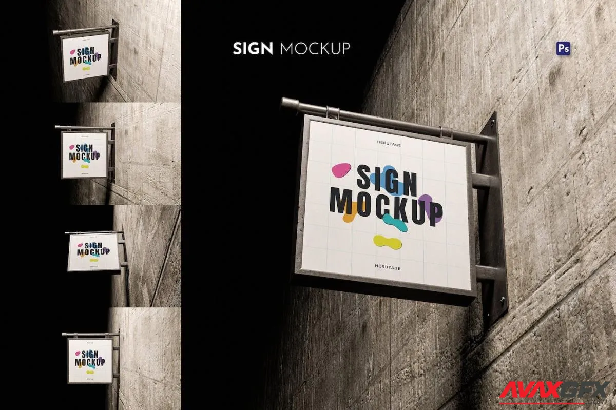 Wall Dark Sign Mockup RPPPXAV