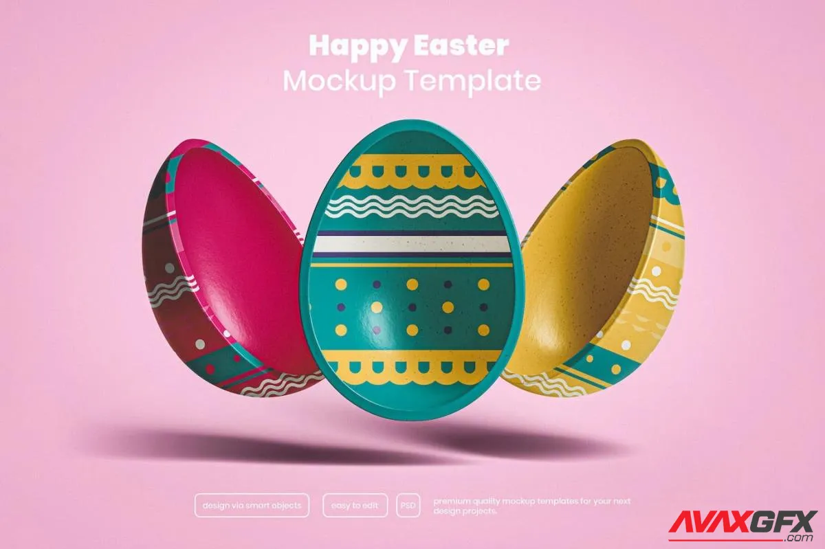 Floating Easter Eggs Mockup