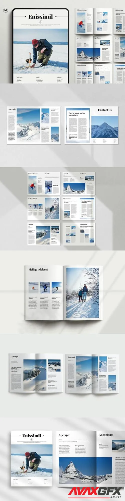 Snow Mountain Magazine Template