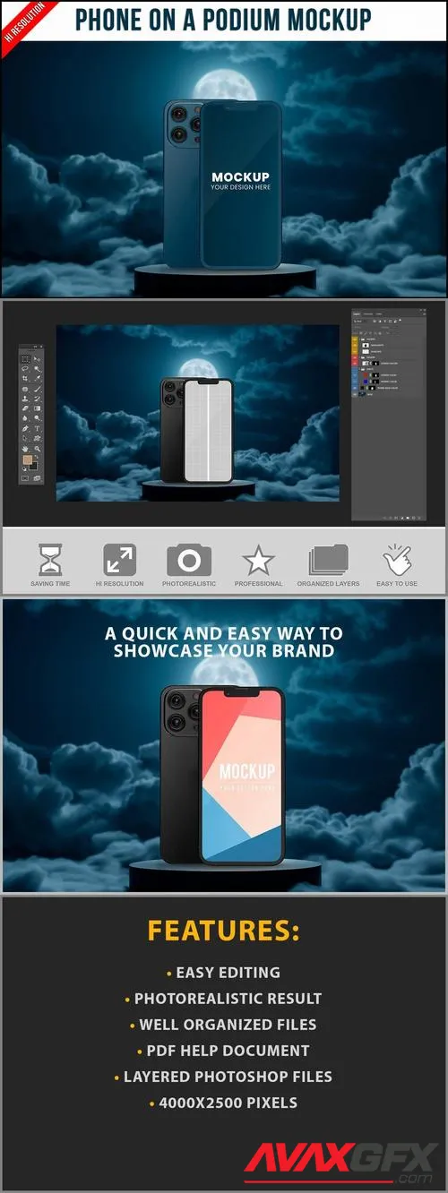 Phone on a Podium Mockup