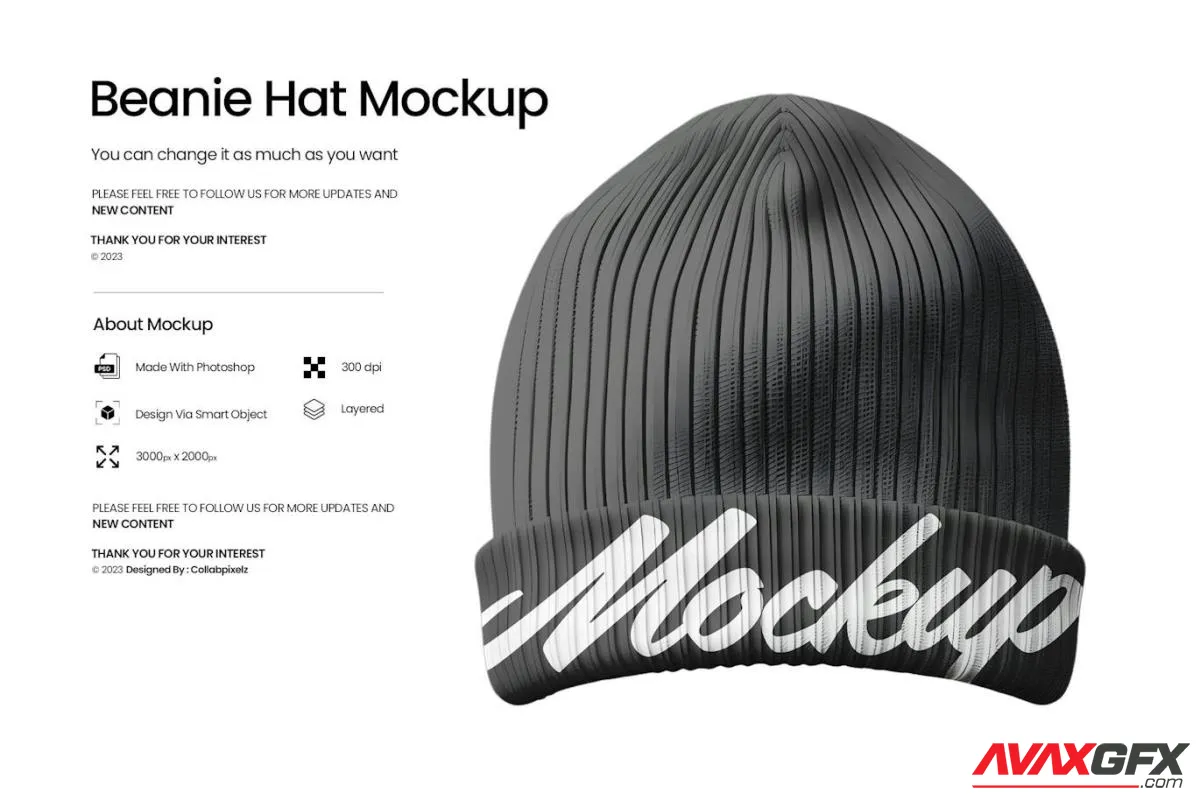 Beanie Hat Mockup K9SD4GX