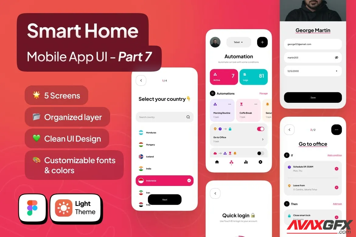 Smart Home UI KIT - [Light Mode - Part 7]