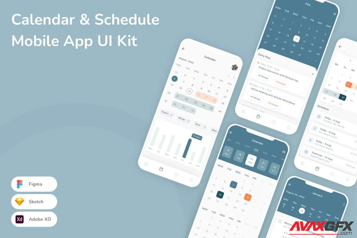 Calendar & Schedule Mobile App UI Kit