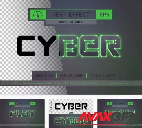 Cyber - Editable Text Effect - 91926349