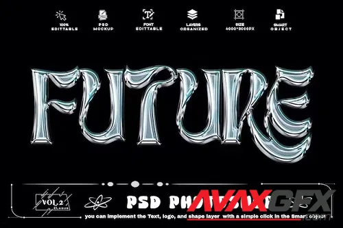 Future Chrome PSD Template Text Effect - P6RFKV4