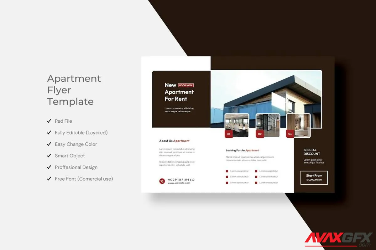 Apartment Flyer Template Design