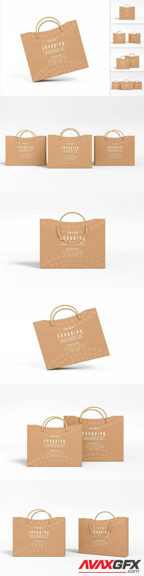 Kraft Paper Shopping Bag Branding Mockup Set