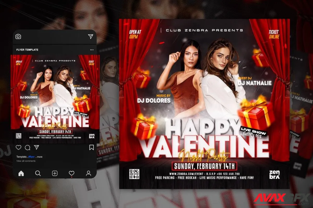Valentines Day Party Flyer Template 5