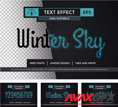 Winter Sky - Editable Text Effect - 91567761
