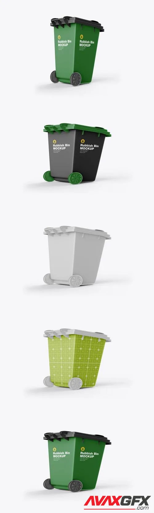 Plastic Rubbish Bin Mockup