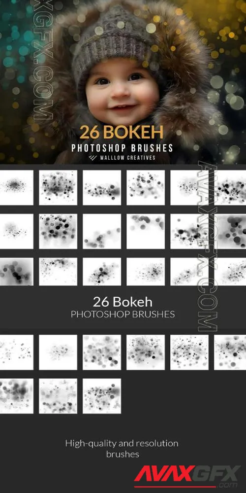 Bokeh Photoshop brushes, Christmas bokeh brushes