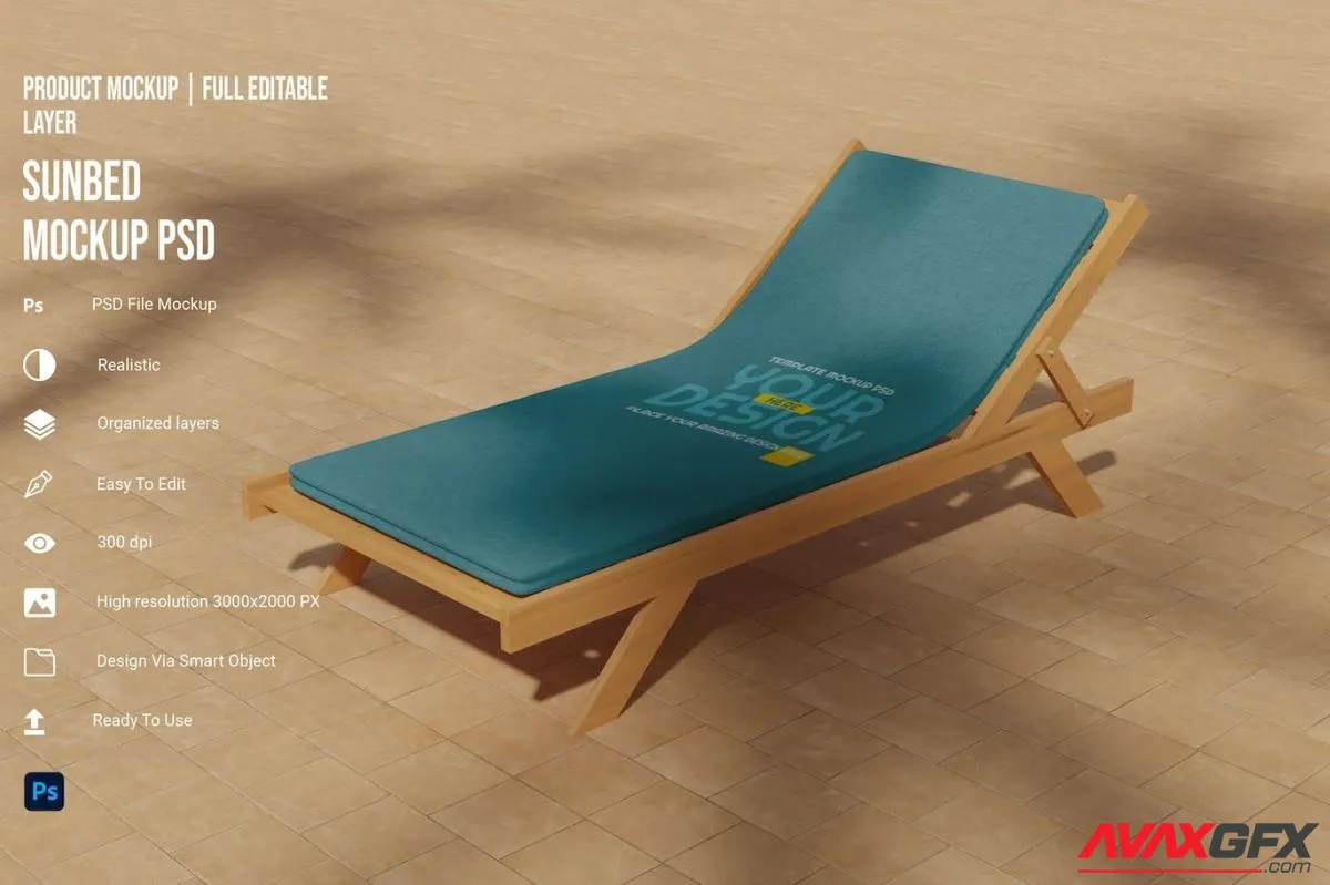 Sunbed PSD Mockup