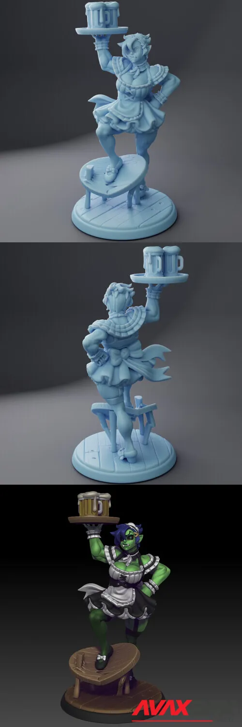 Tavern Maid Orc - 3D Print