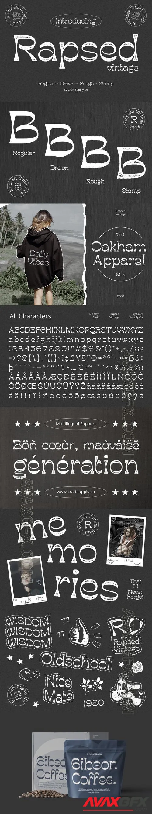 Rapsed Vintage – Stamp Font