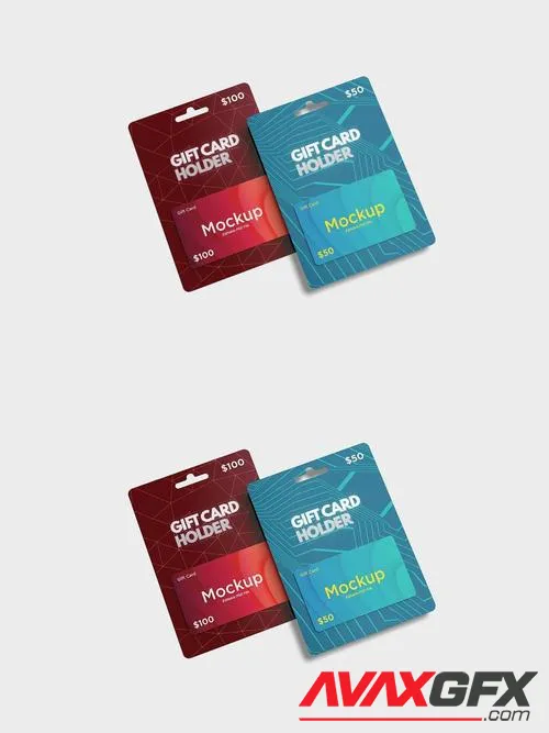 Double of Gift Card Holder Mockup