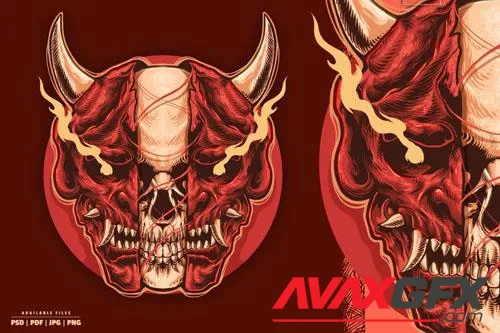 Devil Skull Illustration