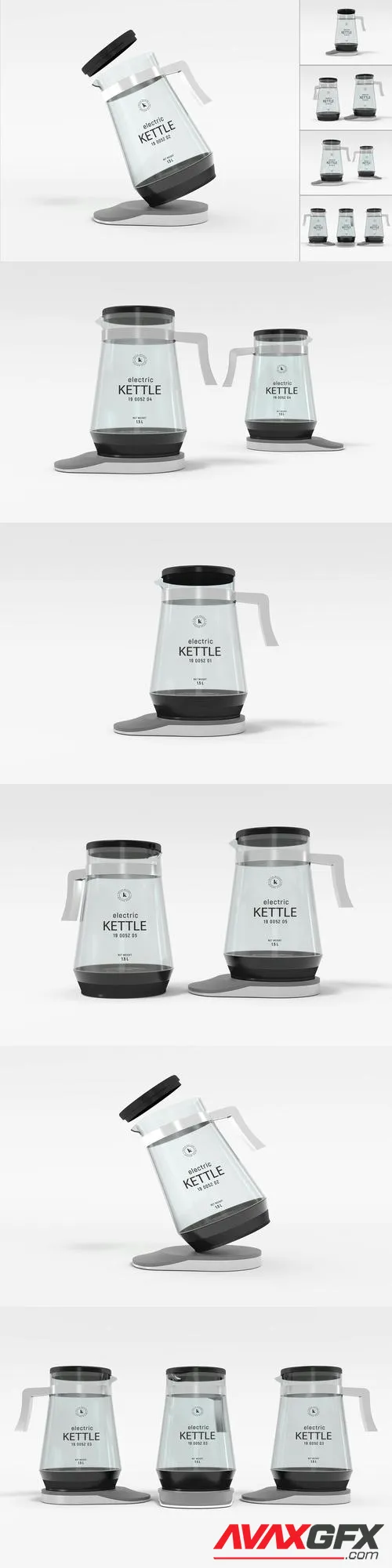 Electric Water Kettle Mockup Set