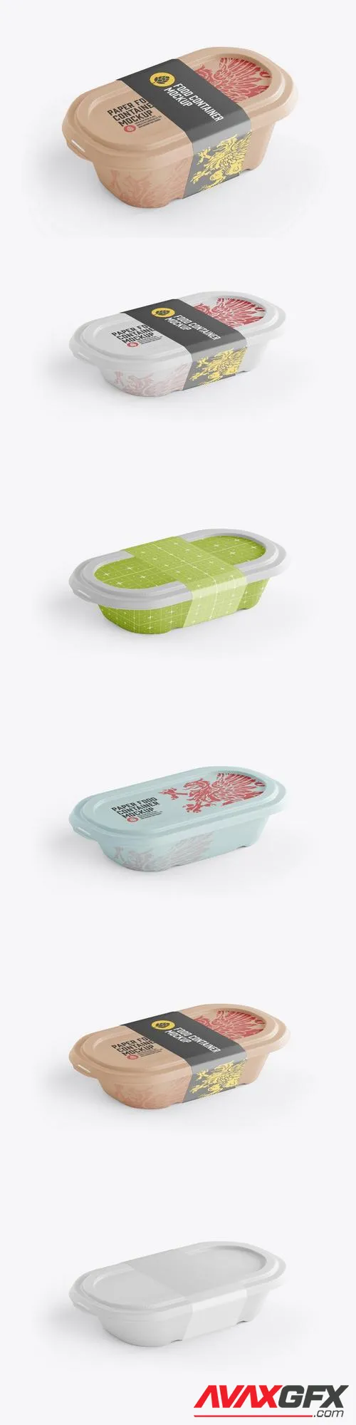 Food Container with Sleeve Mockup