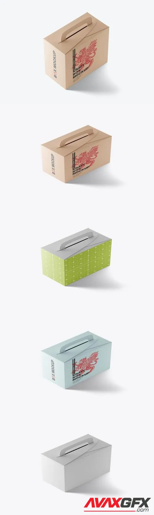 Kraft Paper Box with Handle Mockup