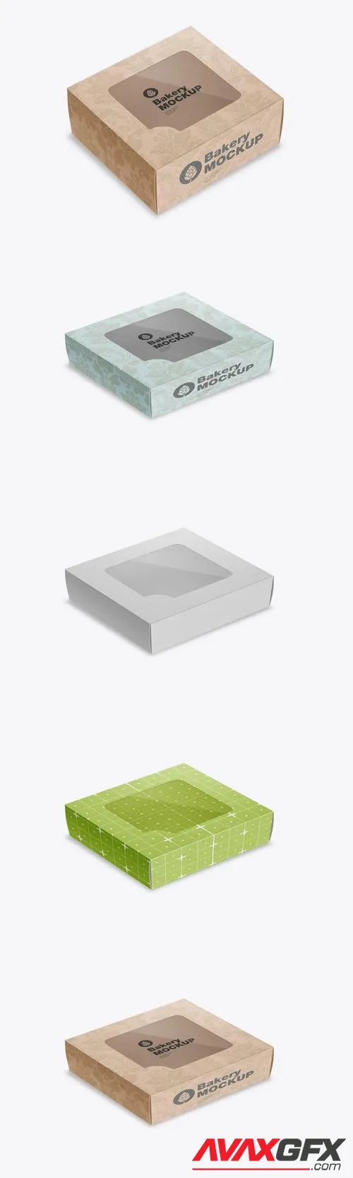 Square Food Box with Window Mockup