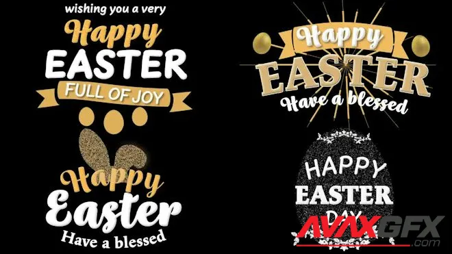 MA - Easter Typography With Alpha Pack 1575344