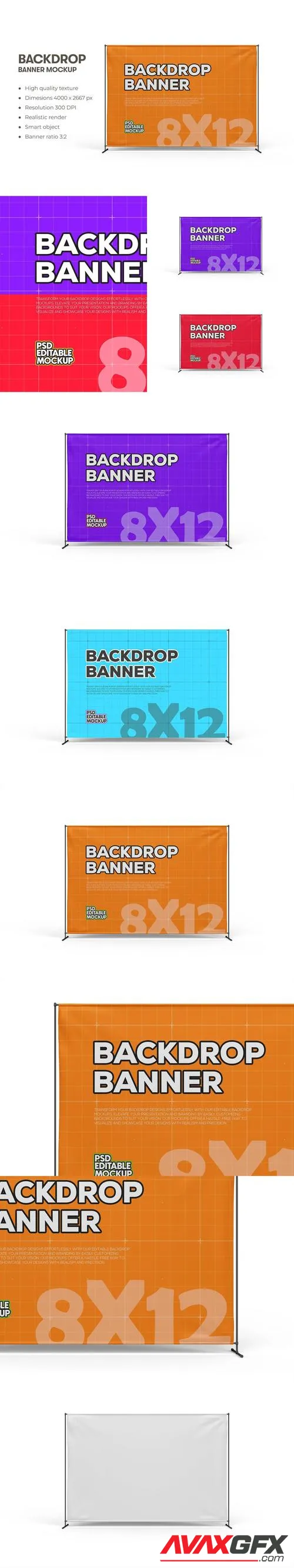 Vinyl Exhibition Backdrop Banner Mockup 3:2 Ratio