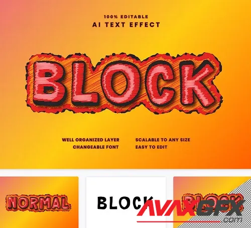 Block Text Effect - 3RYA5N9