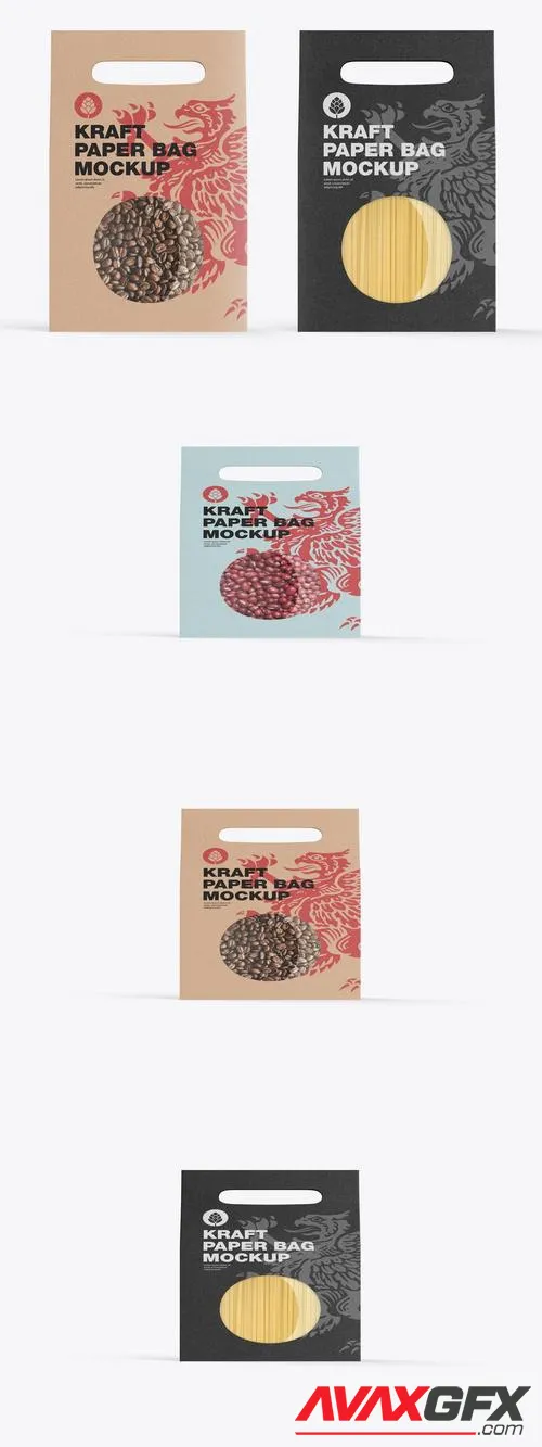 Food Paper Bag with Plastic Window Mockup