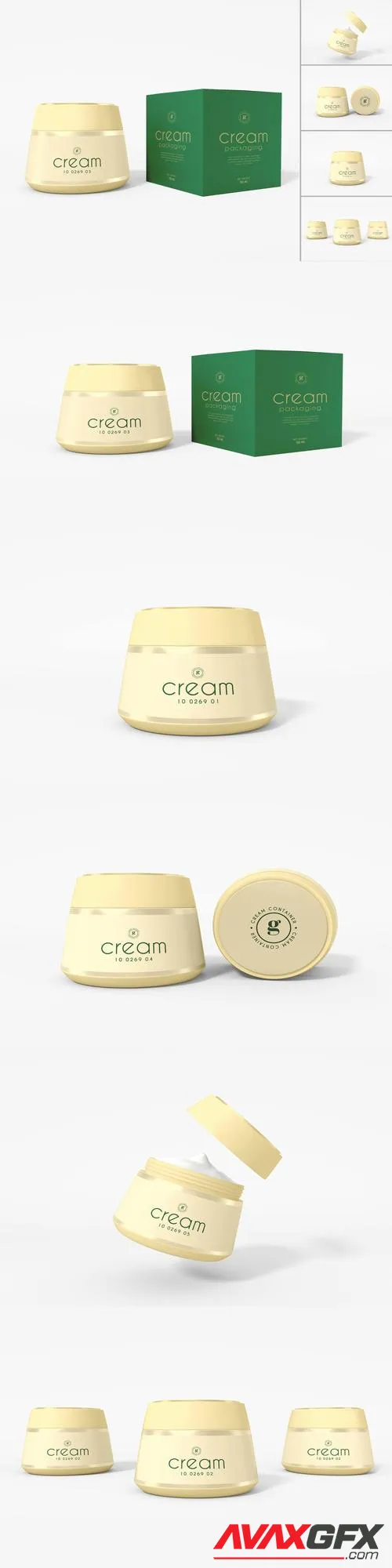 Glossy Cosmetic Cream Jar Branding Mockup Set