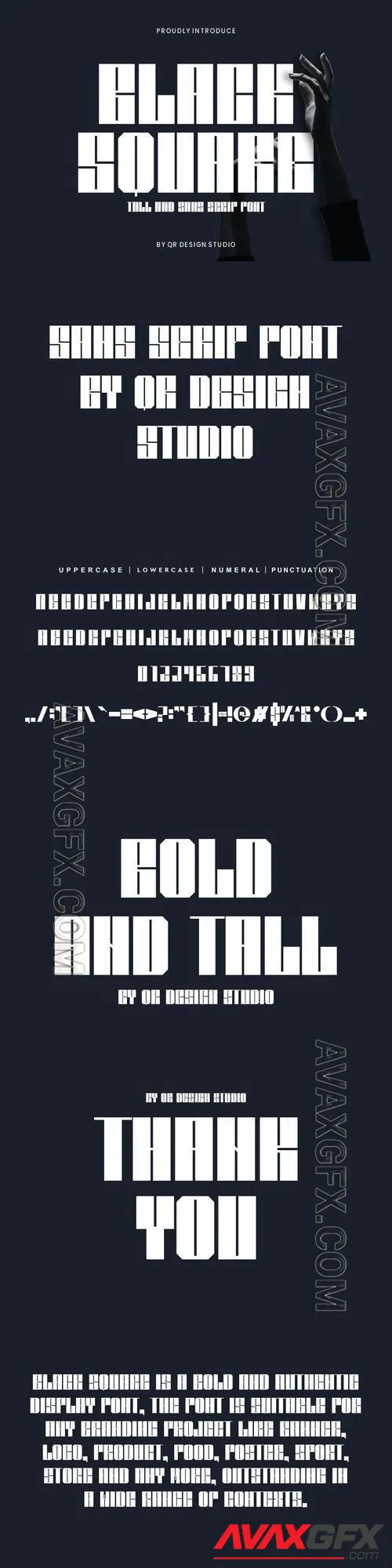 Black Square - Sport & Tall Font