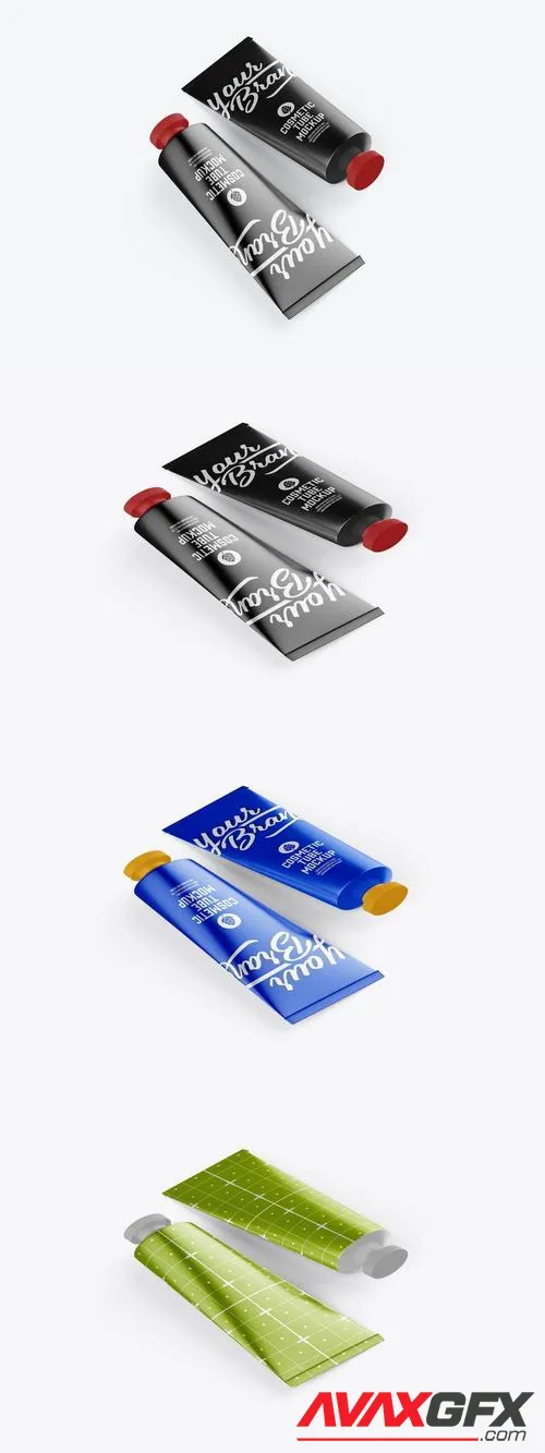 Metallic Cosmetic Tubes Mockup