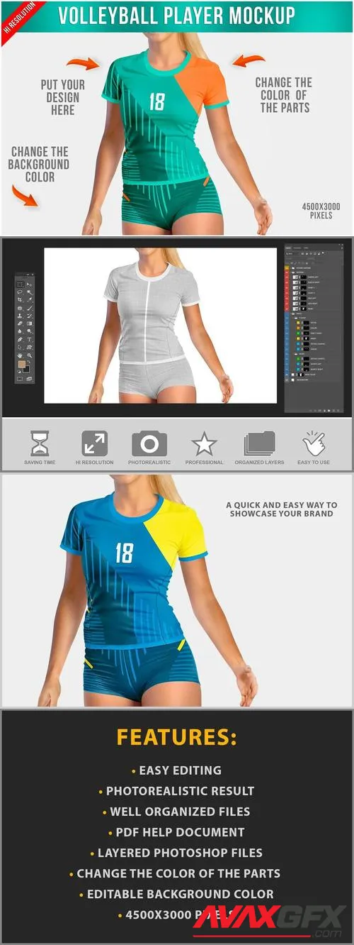 Volleyball Player Mockup