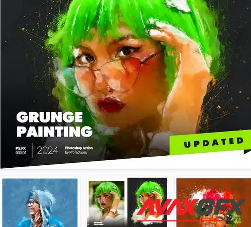 Grunge Painting Photoshop Action - ZWHHKU6